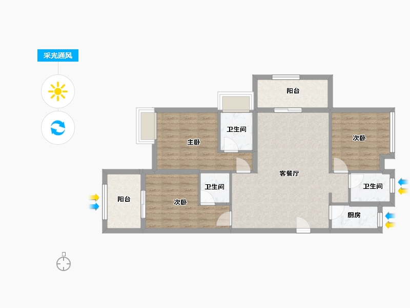 福建省-南平市-象屿御岭-87.00-户型库-采光通风