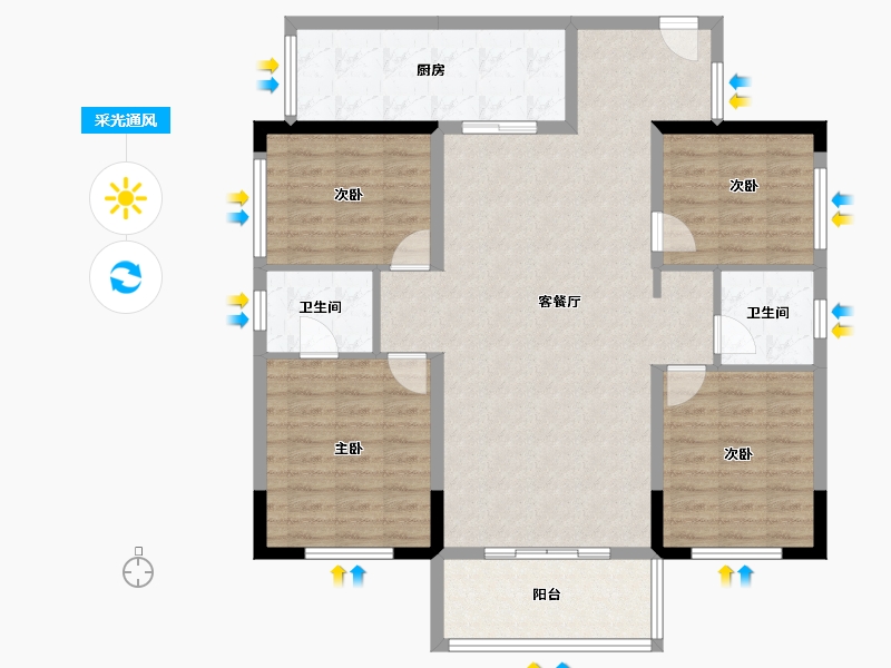 四川省-广元市-嘉溢玉玺-116.54-户型库-采光通风