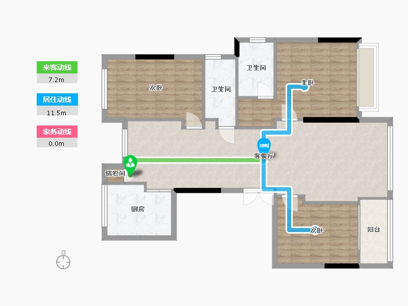 浙江省-温州市-星悦名筑-129.00-户型库-动静线