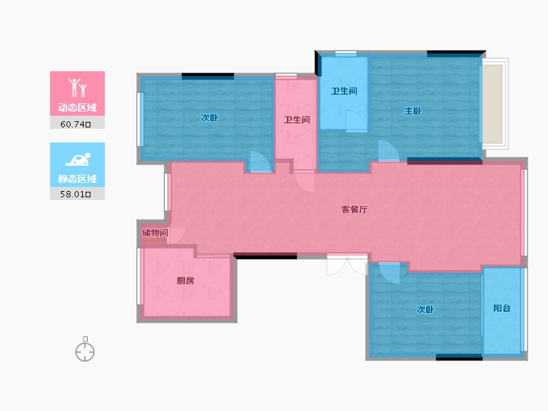 浙江省-温州市-星悦名筑-129.00-户型库-动静分区