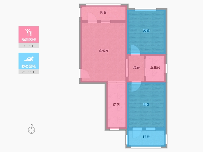 北京-北京市-翠屏北里东区-60.00-户型库-动静分区