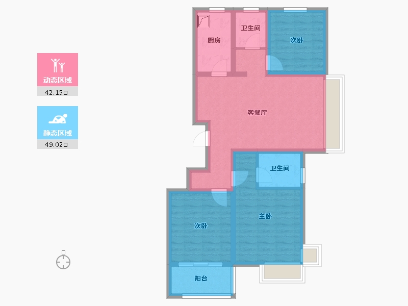 山东省-济宁市-保信海德佳园-92.30-户型库-动静分区