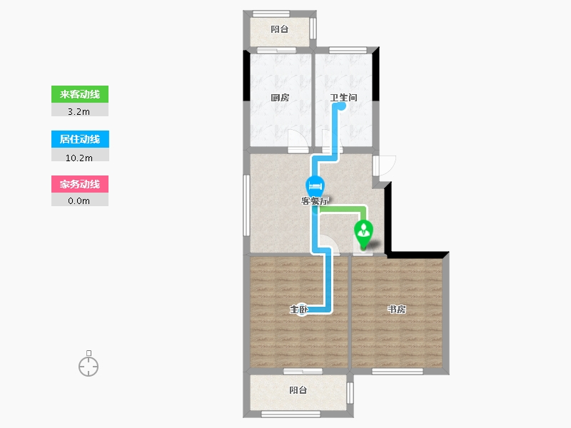 江苏省-南通市-景和花苑-东区-75.00-户型库-动静线