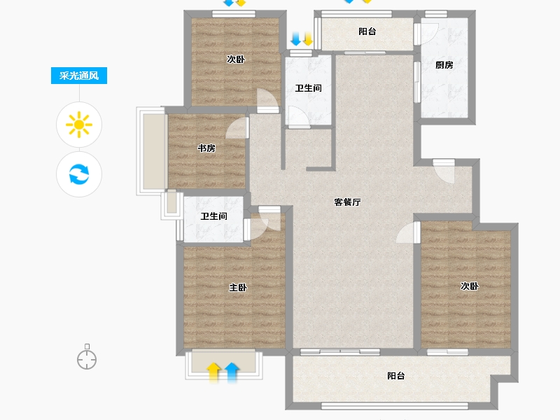 山东省-临沂市-集美东方-122.98-户型库-采光通风