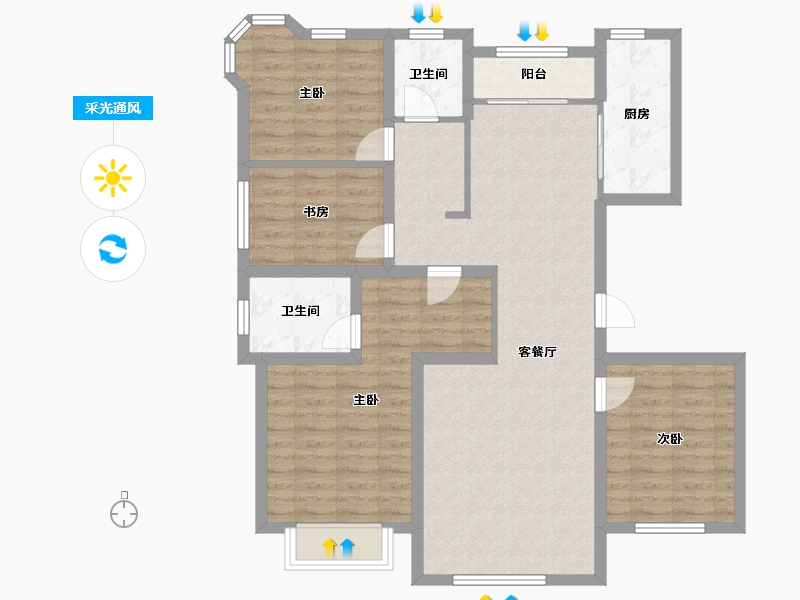 天津-天津市-博仕苑-143.87-户型库-采光通风