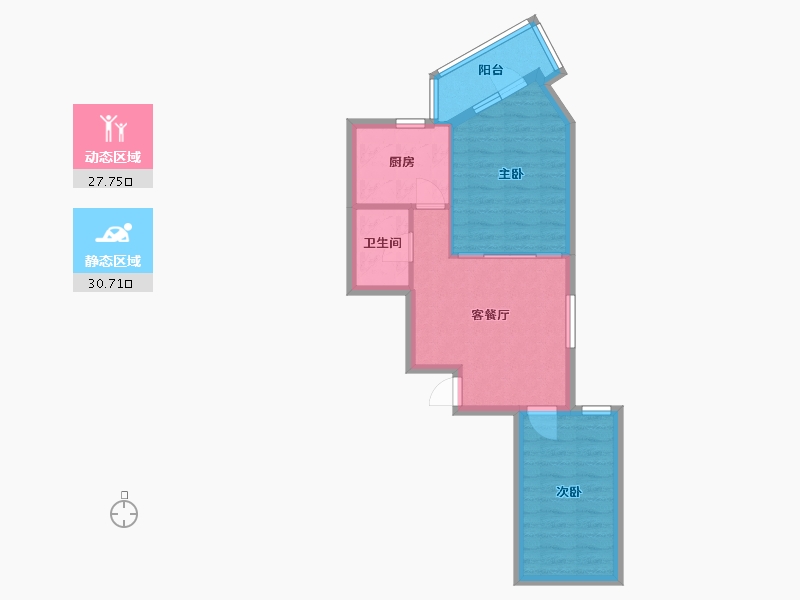 北京-北京市-顺四条-37号院-47.30-户型库-动静分区