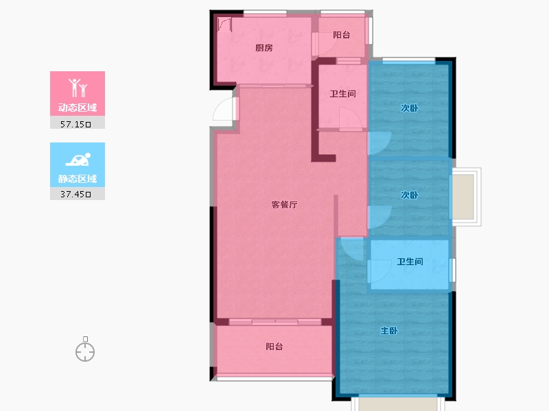 安徽省-亳州市-恒大林溪郡-89.53-户型库-动静分区