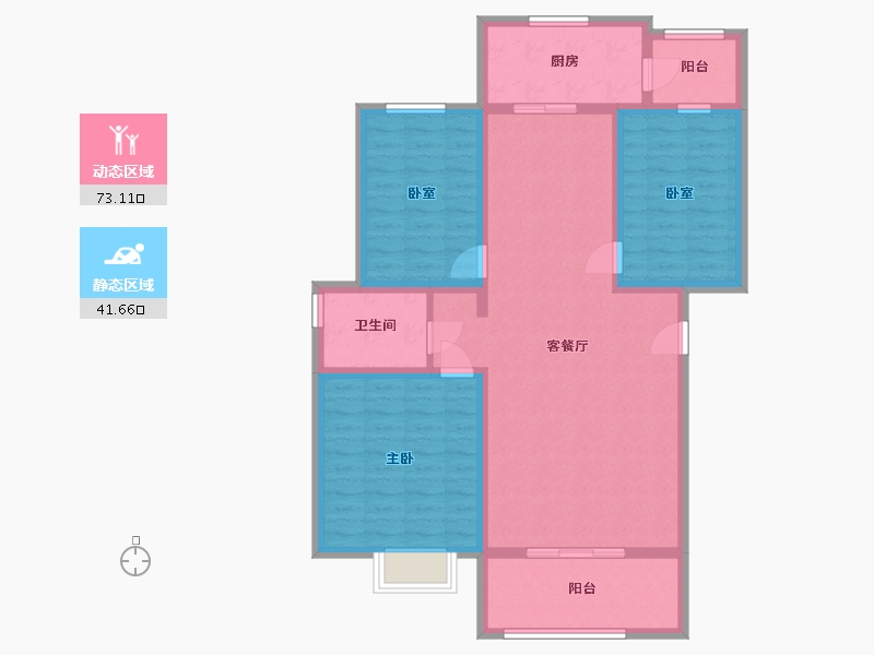 新疆维吾尔自治区-塔城地区-沙湾市桃园-三期-102.52-户型库-动静分区