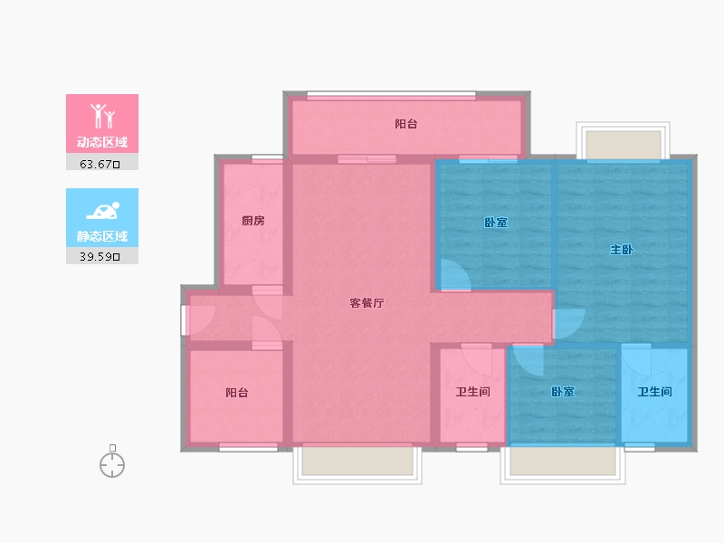 广东省-清远市-锦悦江南-92.38-户型库-动静分区