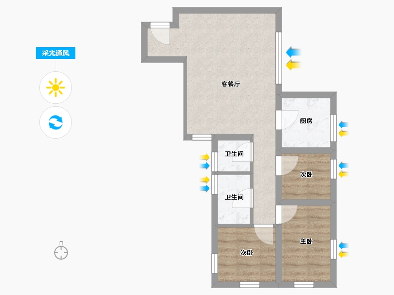 香港特别行政区-屯门区-龍門居-50.00-户型库-采光通风