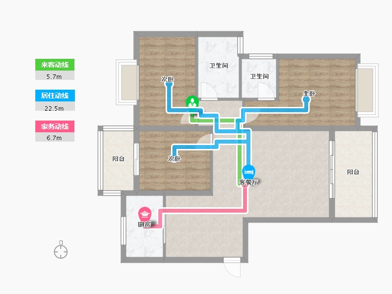 福建省-泉州市-锦新花苑-96.00-户型库-动静线