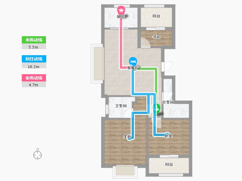 浙江省-杭州市-蓝城颐景玉兰-89.00-户型库-动静线