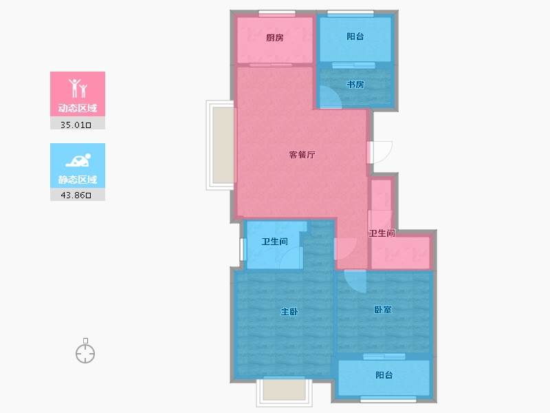 浙江省-杭州市-蓝城颐景玉兰-89.00-户型库-动静分区