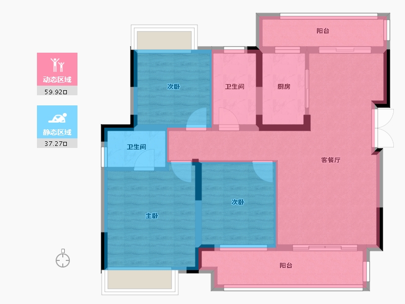 四川省-广安市-加德学府一号-87.00-户型库-动静分区