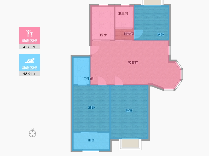 上海-上海市-叶城-五街坊-81.50-户型库-动静分区