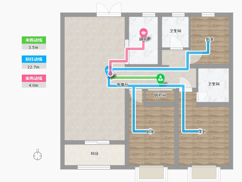 山西省-晋中市-金泽苑二期-88.00-户型库-动静线