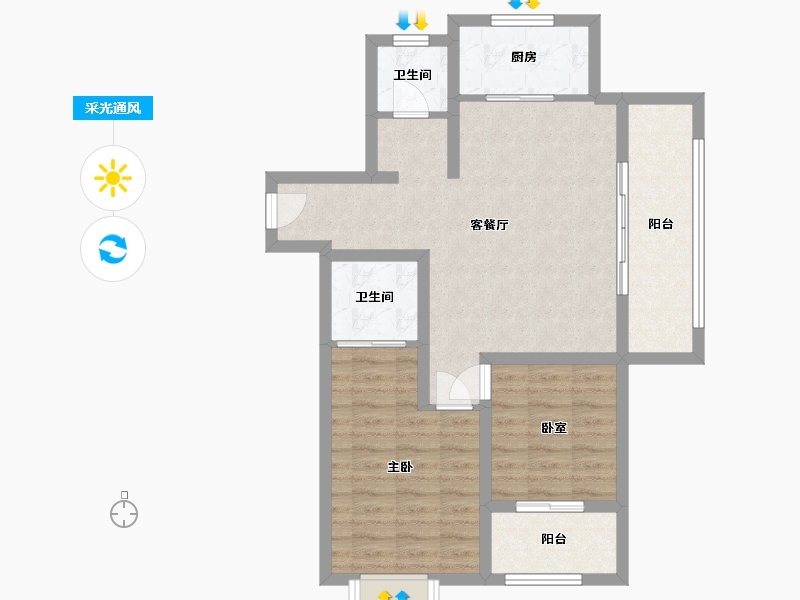 云南省-昆明市-光明璟宸-84.00-户型库-采光通风