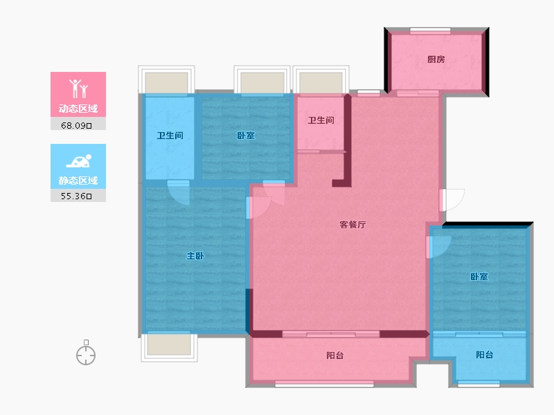 安徽省-淮南市-安粮淮安府-111.00-户型库-动静分区