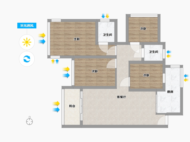 广西壮族自治区-南宁市-建工嘉园-100.00-户型库-采光通风