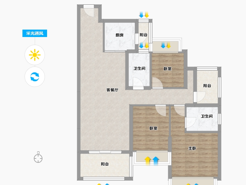 广东省-河源市-振业深河湾-94.00-户型库-采光通风