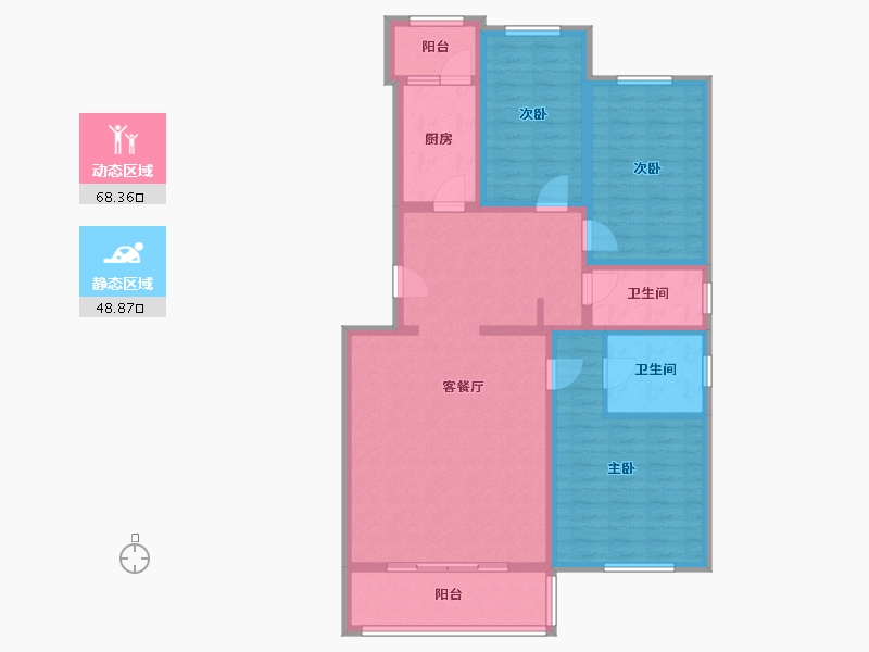 北京-北京市-回龙观天露园一区-118.00-户型库-动静分区