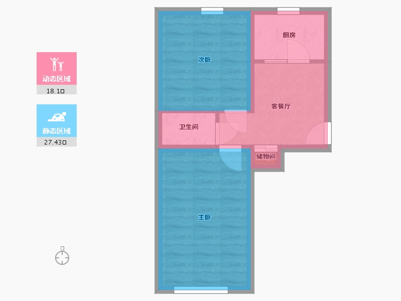 北京-北京市-洋桥西里-39.00-户型库-动静分区