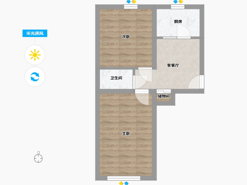 北京-北京市-洋桥西里-39.00-户型库-采光通风