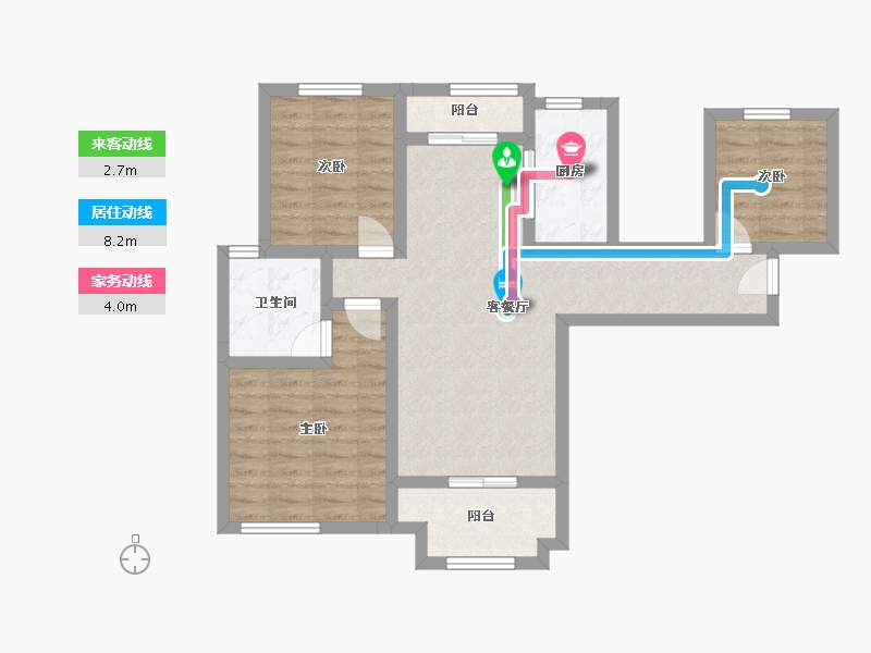 湖南省-长沙市-梅溪鑫苑名家-106.27-户型库-动静线