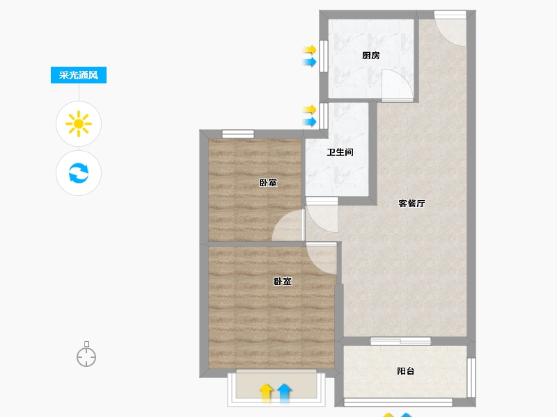 江苏省-徐州市-潘安湖生态小镇-64.45-户型库-采光通风