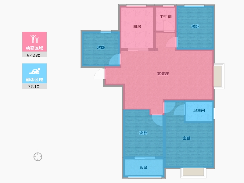 河南省-开封市-幸福里三期-130.00-户型库-动静分区