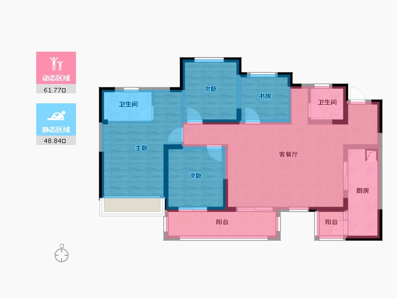 四川省-成都市-中信城开麓山上院-104.15-户型库-动静分区