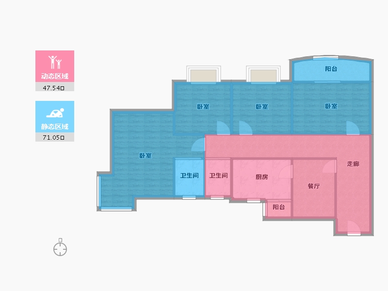 陕西省-西安市-旭景碧泽园-108.00-户型库-动静分区