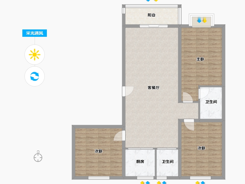 河北省-邢台市-梧桐人家-103.00-户型库-采光通风