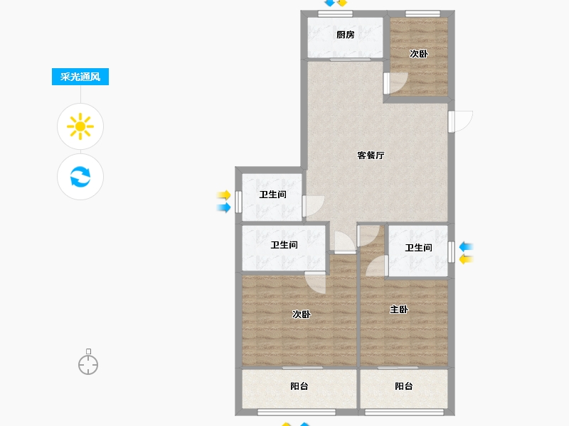 浙江省-丽水市-五都自建房-120.00-户型库-采光通风