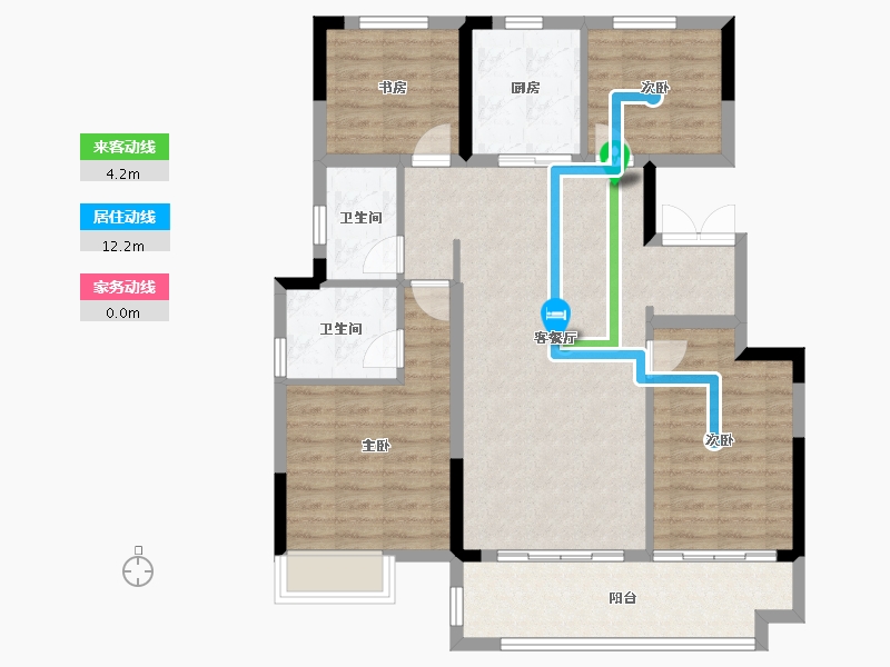 安徽省-阜阳市-高速时代公馆-100.00-户型库-动静线