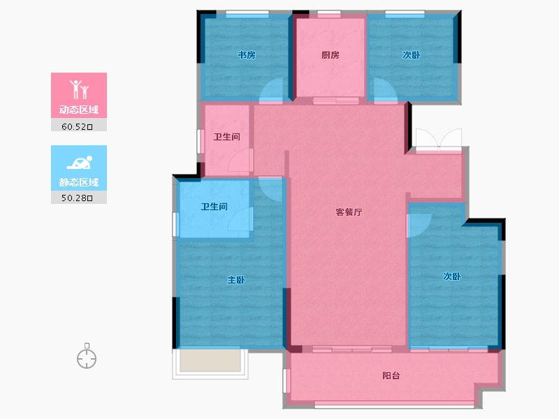 安徽省-阜阳市-高速时代公馆-100.00-户型库-动静分区