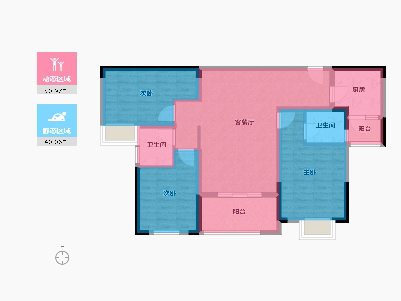 重庆-重庆市-辰耀龙腾湾2期-98.00-户型库-动静分区