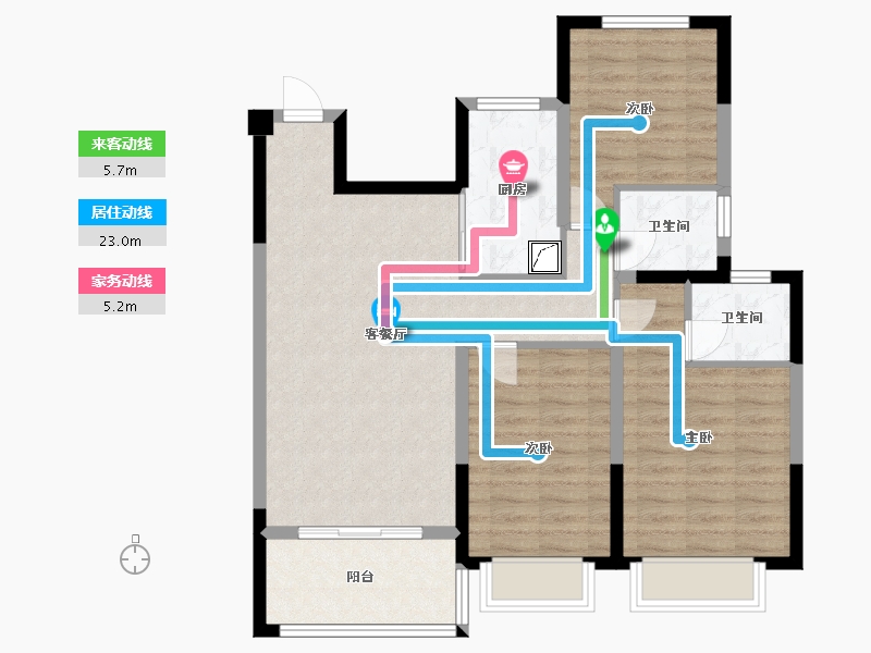 浙江省-金华市-星月嘉园-94.00-户型库-动静线