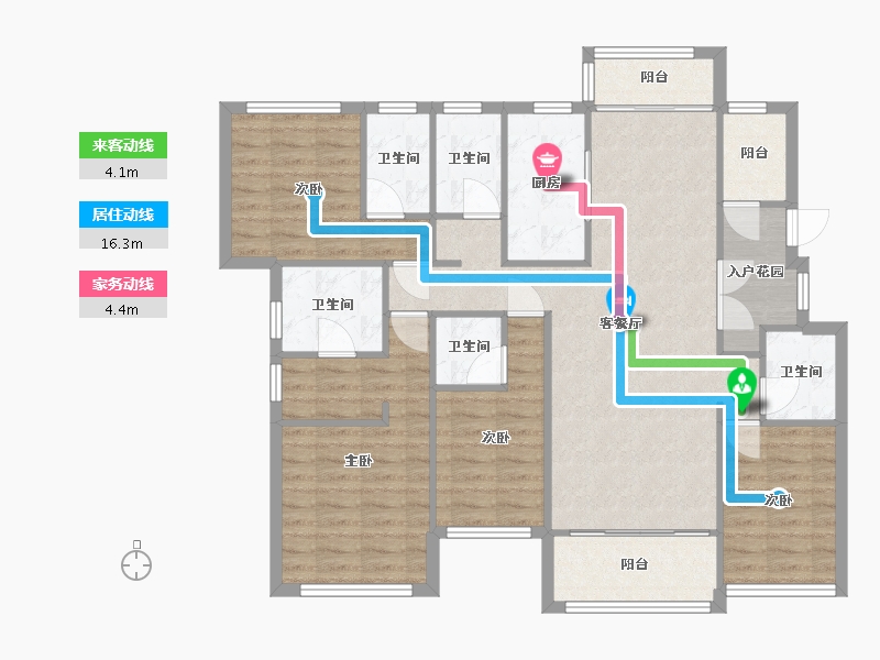 浙江省-杭州市-山云水居-206.00-户型库-动静线