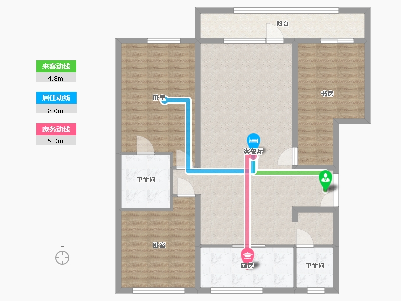 辽宁省-葫芦岛市-凌河御景-137.00-户型库-动静线