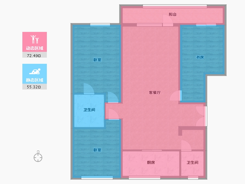 辽宁省-葫芦岛市-凌河御景-137.00-户型库-动静分区