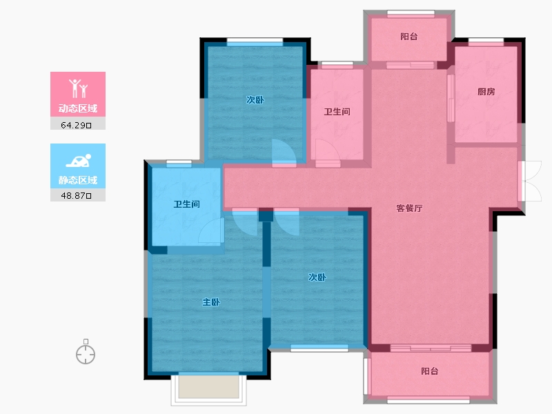 河南省-商丘市-中盛瑞府-99.60-户型库-动静分区