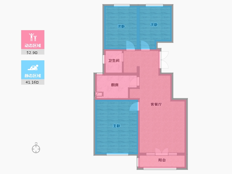 河北省-唐山市-铸合盛世-83.40-户型库-动静分区