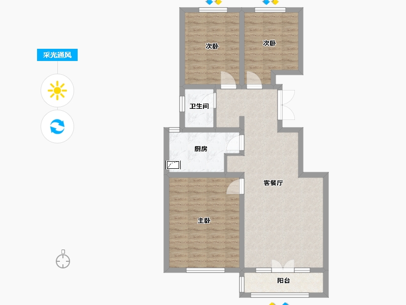 河北省-唐山市-铸合盛世-83.40-户型库-采光通风