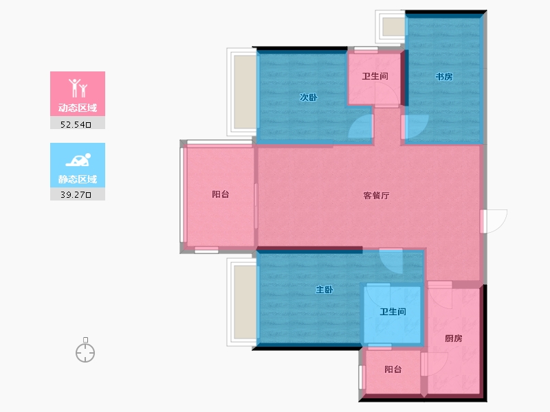 广西壮族自治区-柳州市-碧桂园翡翠湾-86.00-户型库-动静分区