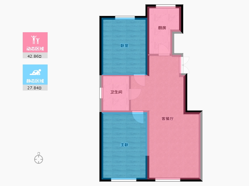 北京-北京市-山水首府-70.83-户型库-动静分区