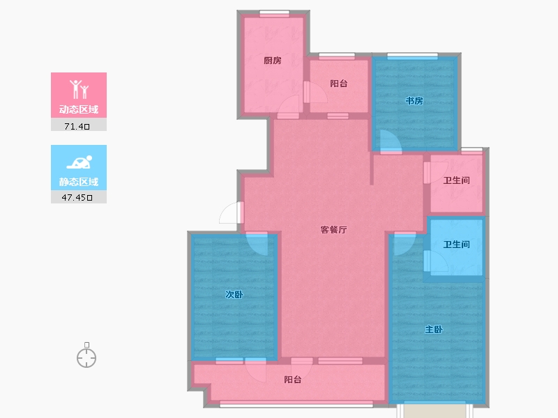 山东省-潍坊市-博裕学苑-105.00-户型库-动静分区