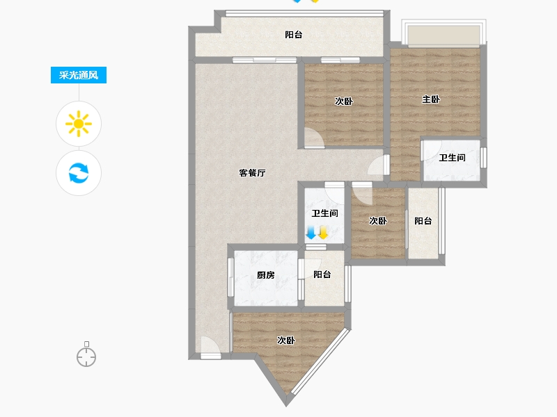 四川省-遂宁市-郁金香上城-109.00-户型库-采光通风