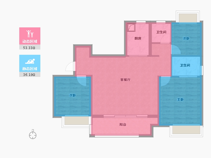 江苏省-常州市-拾光里-80.00-户型库-动静分区