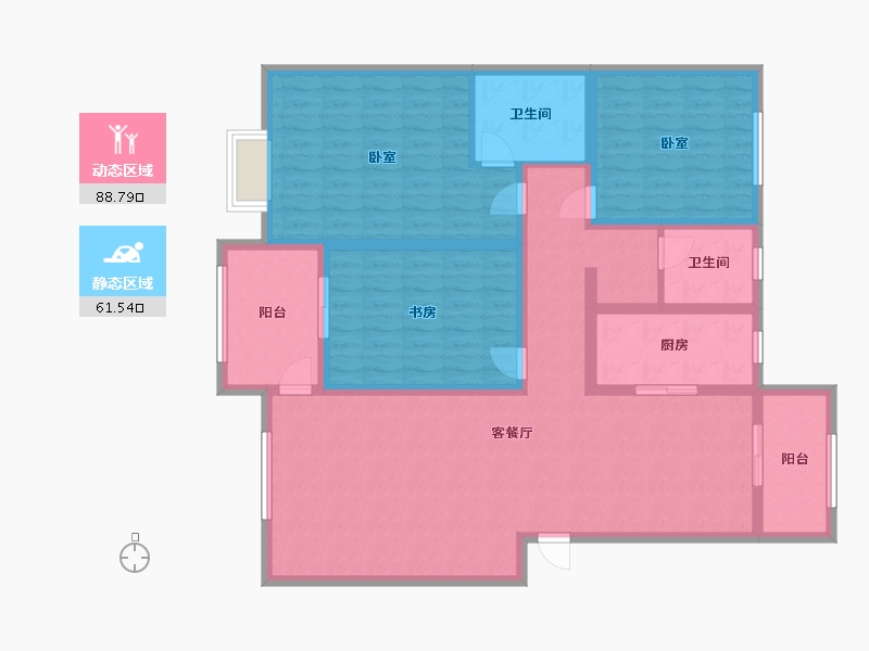 河南省-新乡市-绿茵河畔-135.00-户型库-动静分区